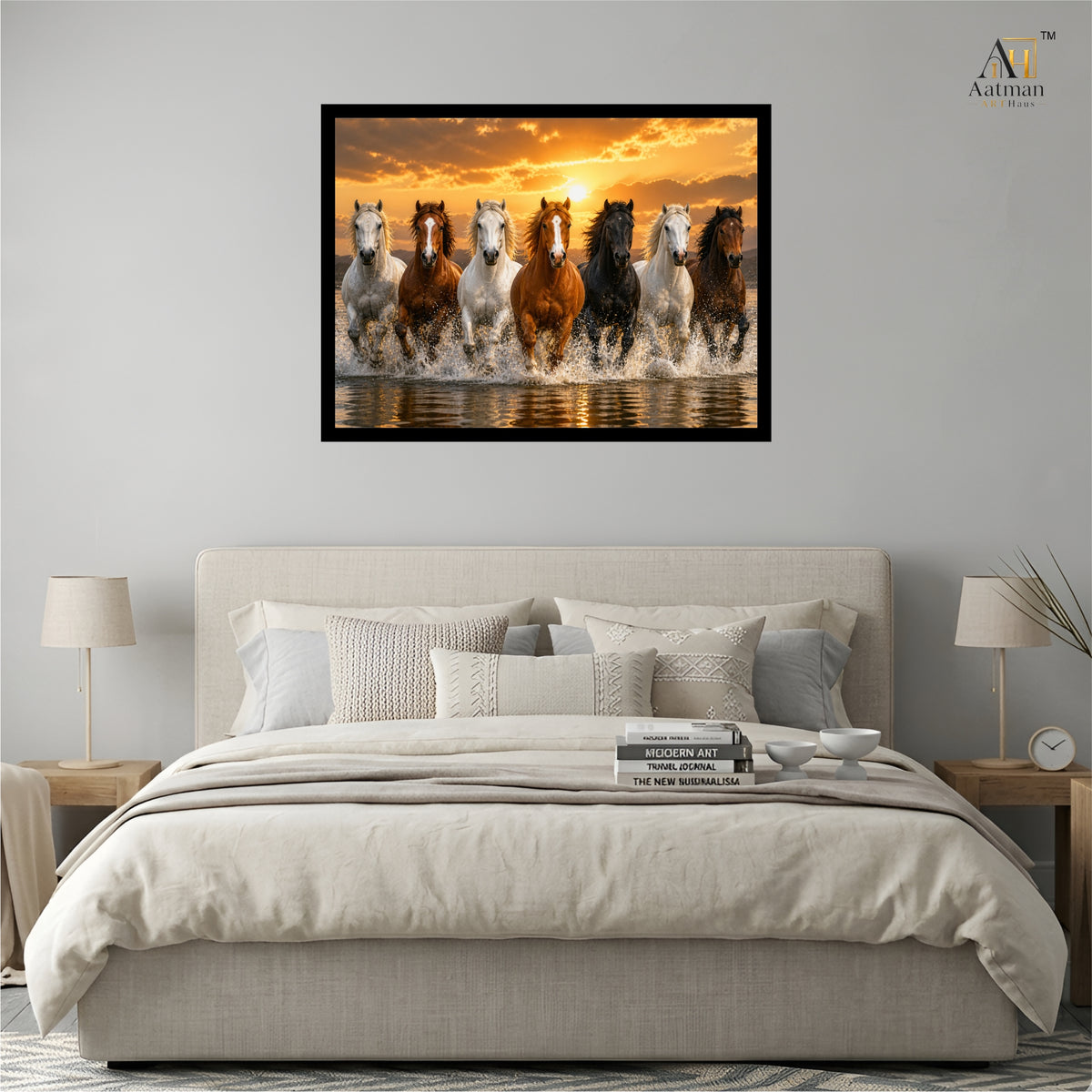 Seven Horses Premium Wall Art