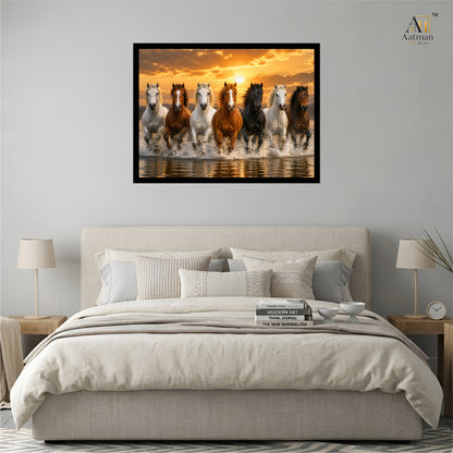 Seven Horses Premium Wall Art