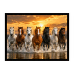 Seven Horses Premium Museum-Style Canvas Wall Painting
