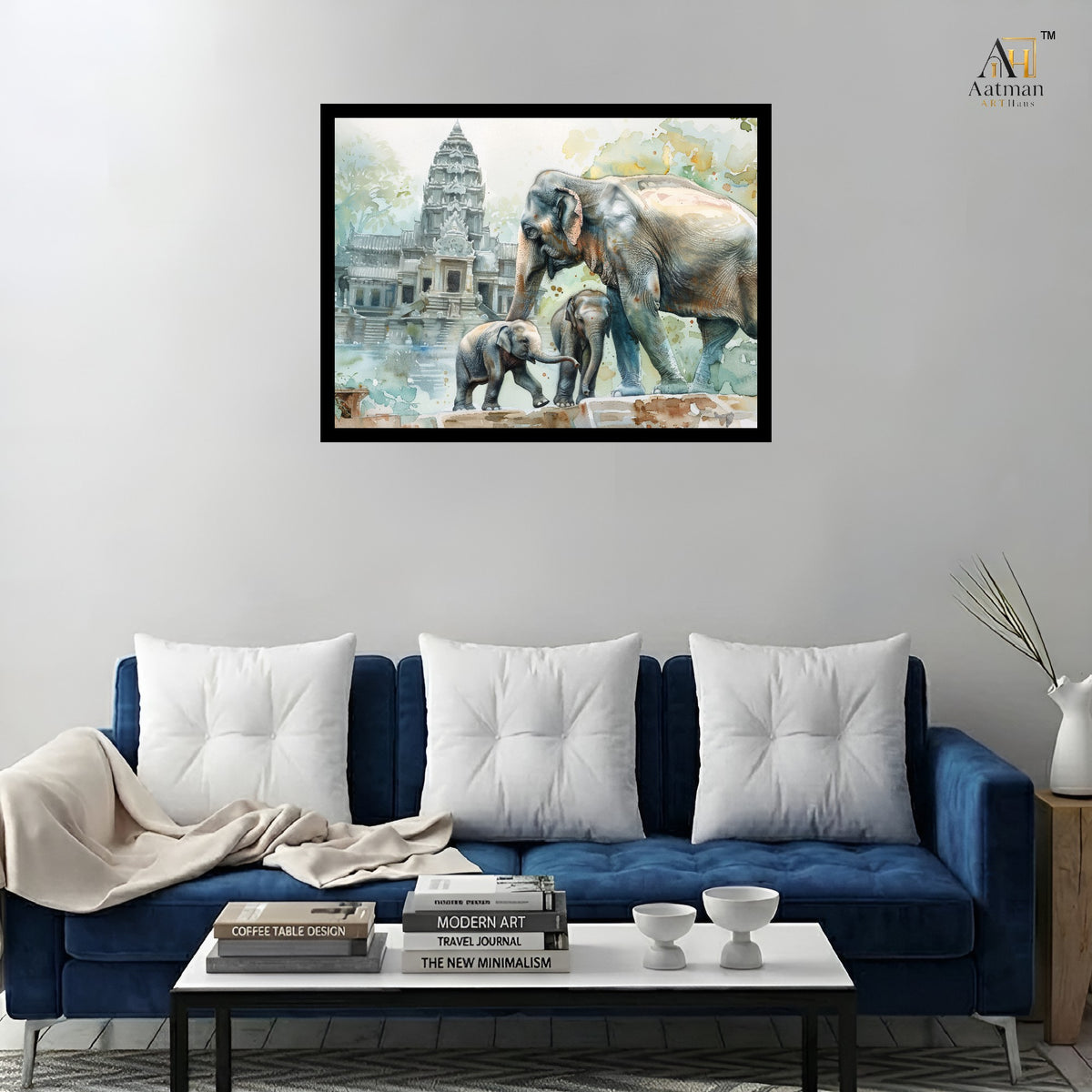 Majestic  Elephant Family Premium Wall Art