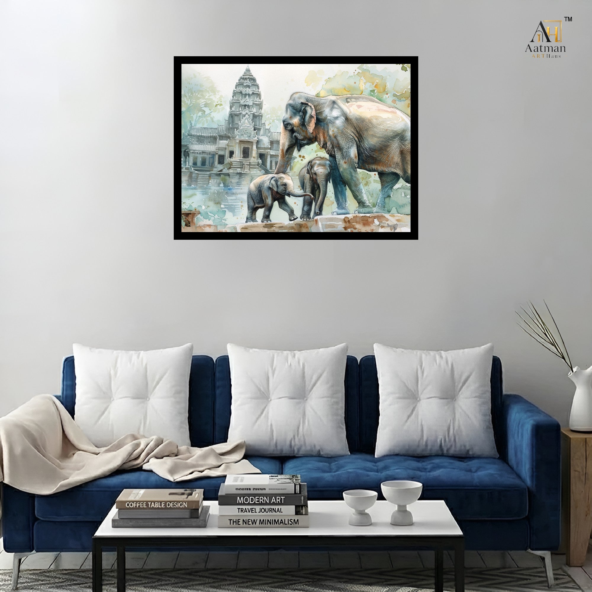 Elephant Family Canvas Wall Art