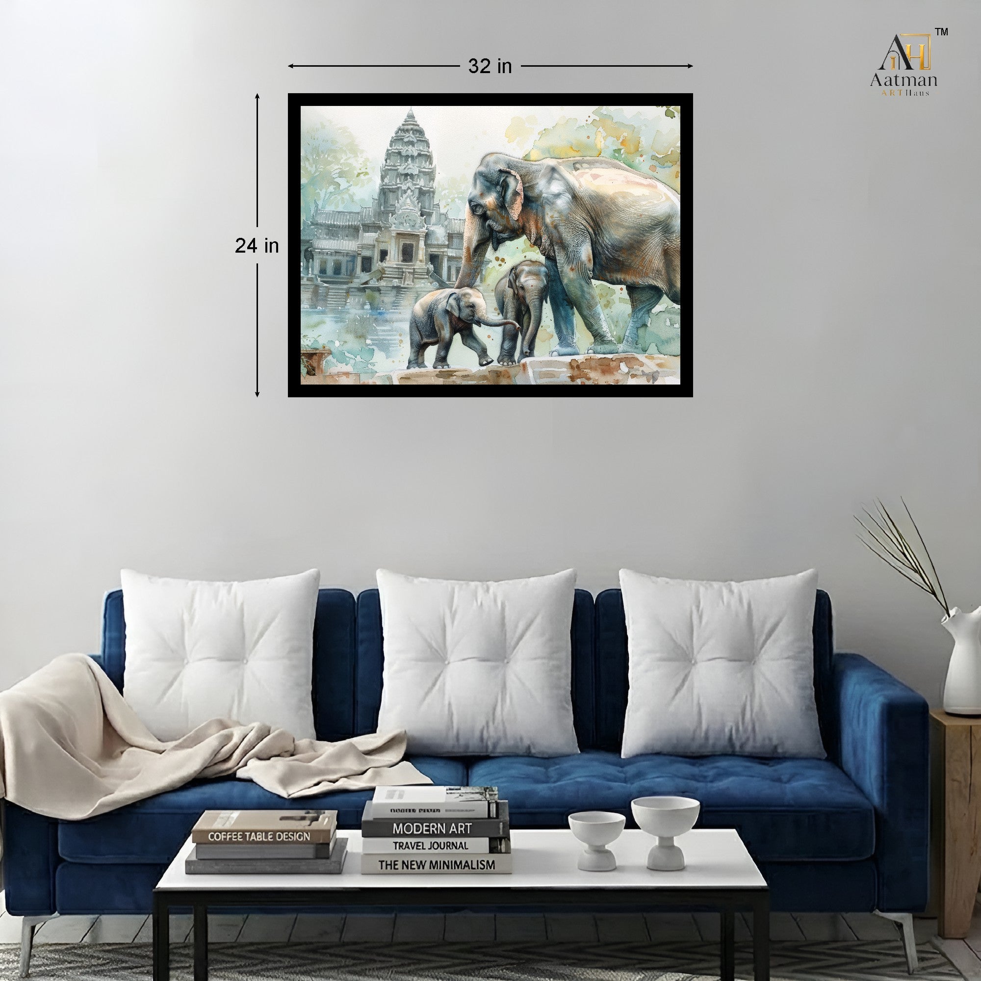 Elephant Family Canvas Wall Art