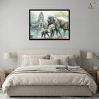 Elephant Family Canvas Wall Art