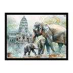 Elephant Family Canvas Wall Art